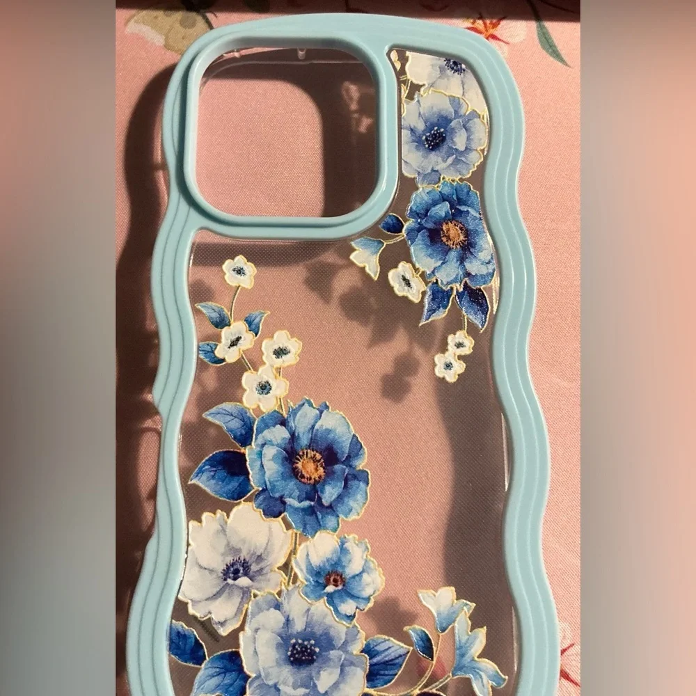 Floral Blue Phone Case / I Phone 16 Pro